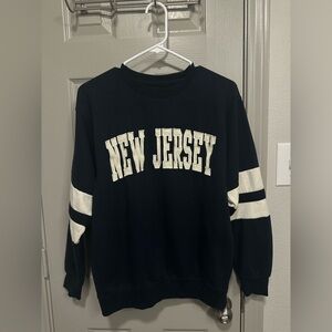 New Jersey Black Sweatshirt with White Stripes